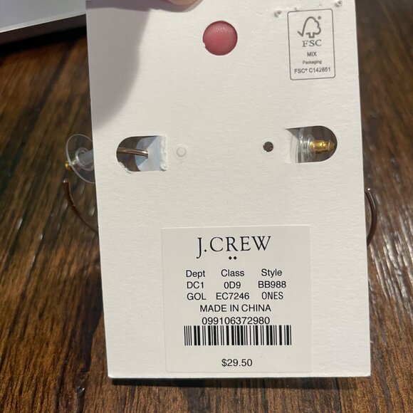 J.Crew Factory Gold Simple Hoop Earrings Thin Lightweight Classic Minimal BB988 - Picture 5 of 5